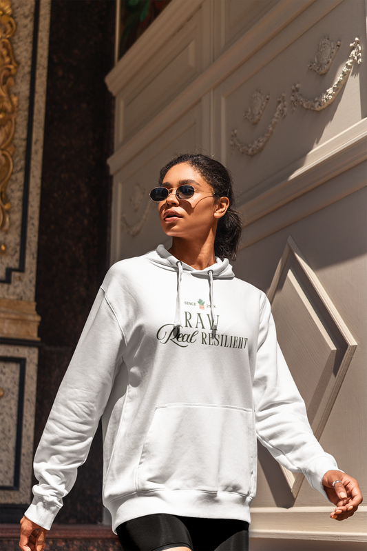 Unisex Heavy Blend™ Hooded Sweatshirt - Inspirational Raw & Resilient, Cozy Gift for Friends, Motivational Apparel, Casual Wear, [...]