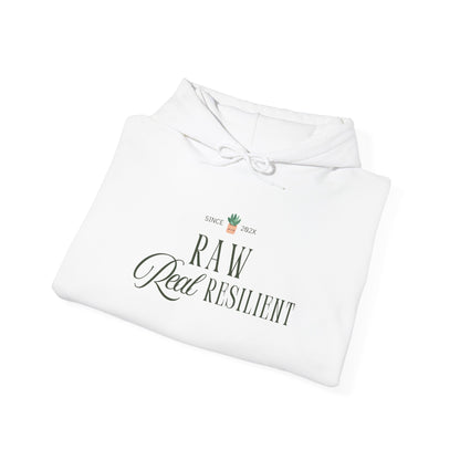 Unisex Heavy Blend™ Hooded Sweatshirt - Inspirational Raw & Resilient, Cozy Gift for Friends, Motivational Apparel, Casual Wear, [...]