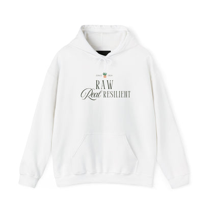 Unisex Heavy Blend™ Hooded Sweatshirt - Inspirational Raw & Resilient, Cozy Gift for Friends, Motivational Apparel, Casual Wear, [...]